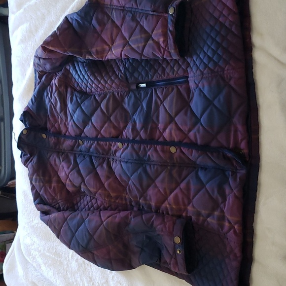 Lands' End Plus Size Plaid Quilted Puffer Jacket - Picture 11 of 16